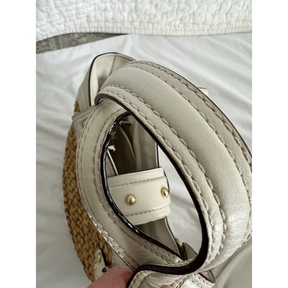 Michael Kors Straw And Ivory Leather Handbag EUC - Picture 8 of 11
